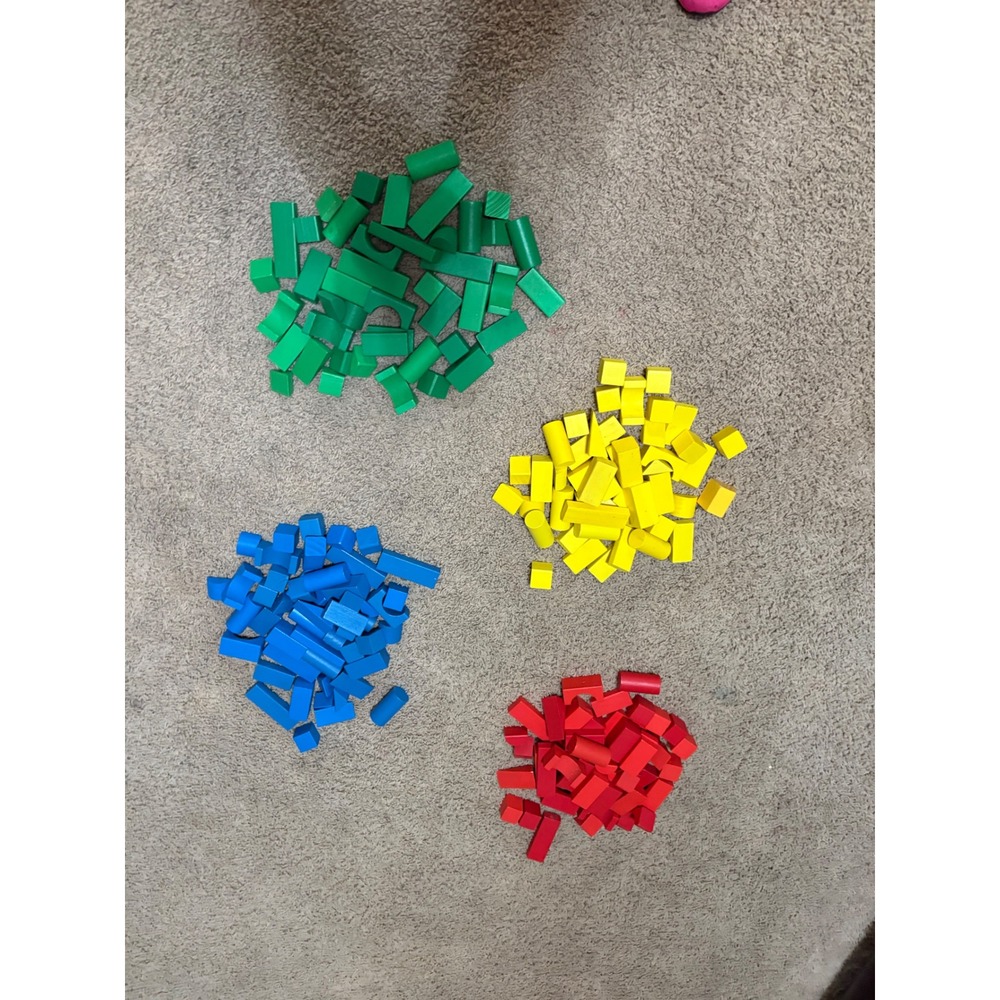 Melissa & Doug Colorful Wooden Building Blocks Set Kids Toddlers Educational‎
